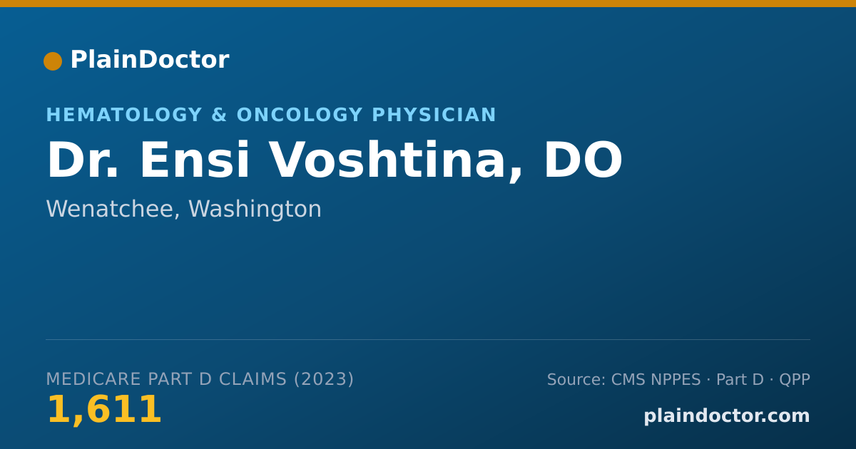 Shareable card for Ensi Voshtina, DO - Hematology & Oncology Physician, Wenatchee, WA