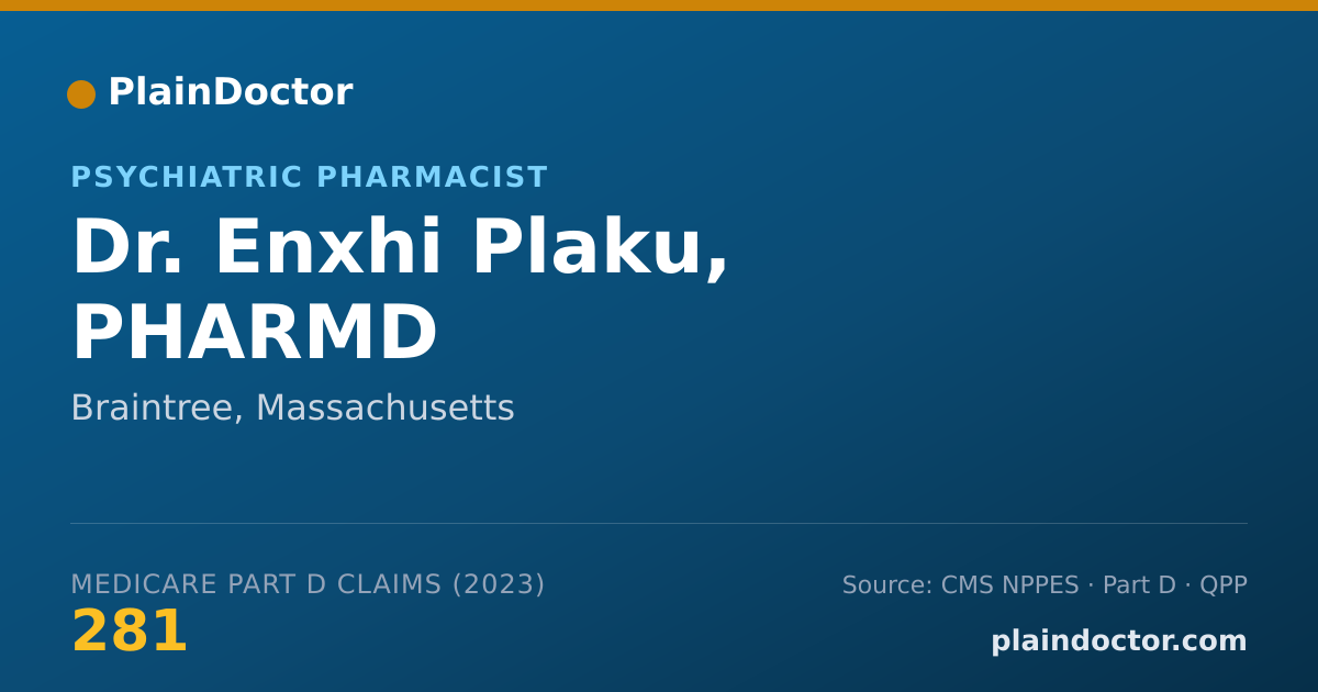 Shareable card for Enxhi Plaku, PHARMD - Psychiatric Pharmacist, Braintree, MA