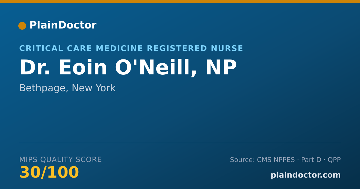 Shareable card for Eoin O'Neill, NP - Critical Care Medicine Registered Nurse, Bethpage, NY