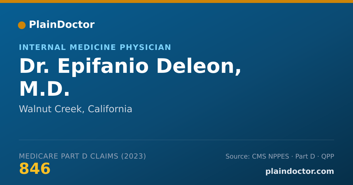 Shareable card for Epifanio Deleon, M.D. - Internal Medicine Physician, Walnut Creek, CA