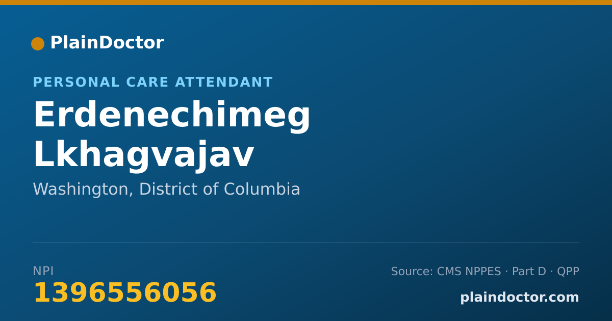 Shareable card for Erdenechimeg Lkhagvajav - Personal Care Attendant, Washington, DC