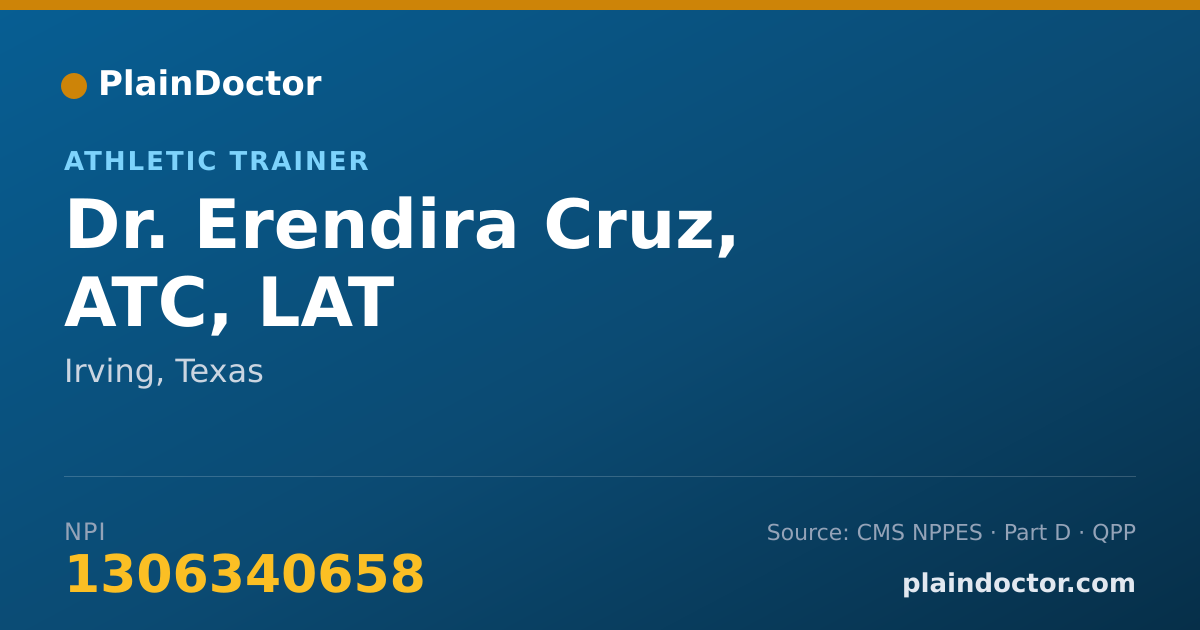Shareable card for Erendira Cruz, ATC, LAT - Athletic Trainer, Irving, TX