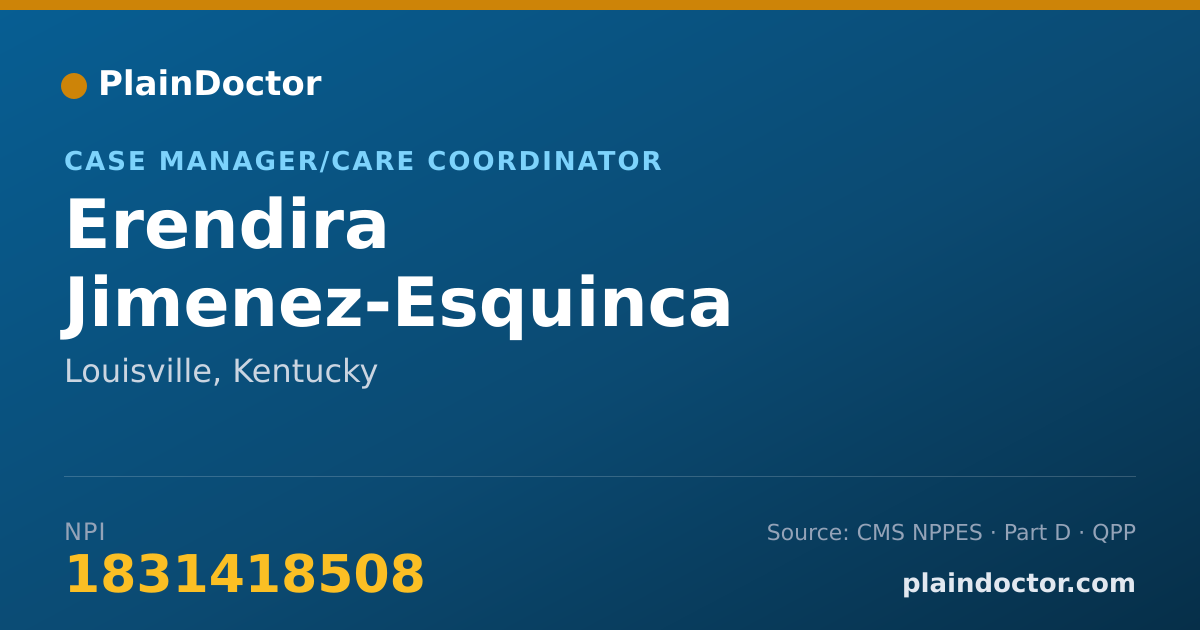 Shareable card for Erendira Jimenez-Esquinca - Case Manager/Care Coordinator, Louisville, KY