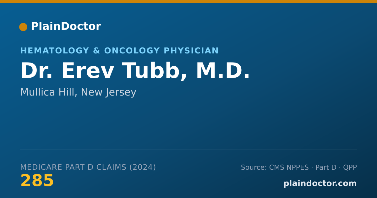 Shareable card for Erev Tubb, M.D. - Hematology & Oncology Physician, Mullica Hill, NJ
