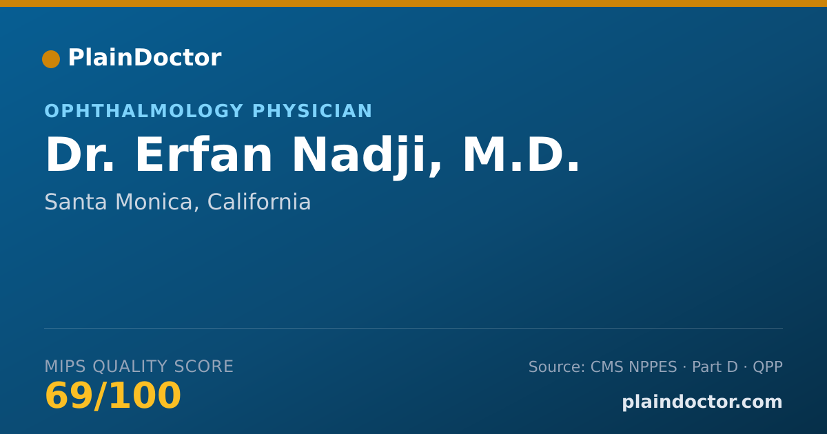 Shareable card for Erfan Nadji, M.D. - Ophthalmology Physician, Santa Monica, CA