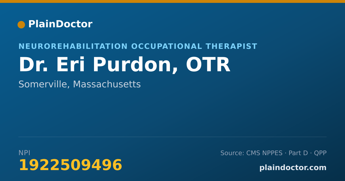 Shareable card for Eri Purdon, OTR - Neurorehabilitation Occupational Therapist, Somerville, MA