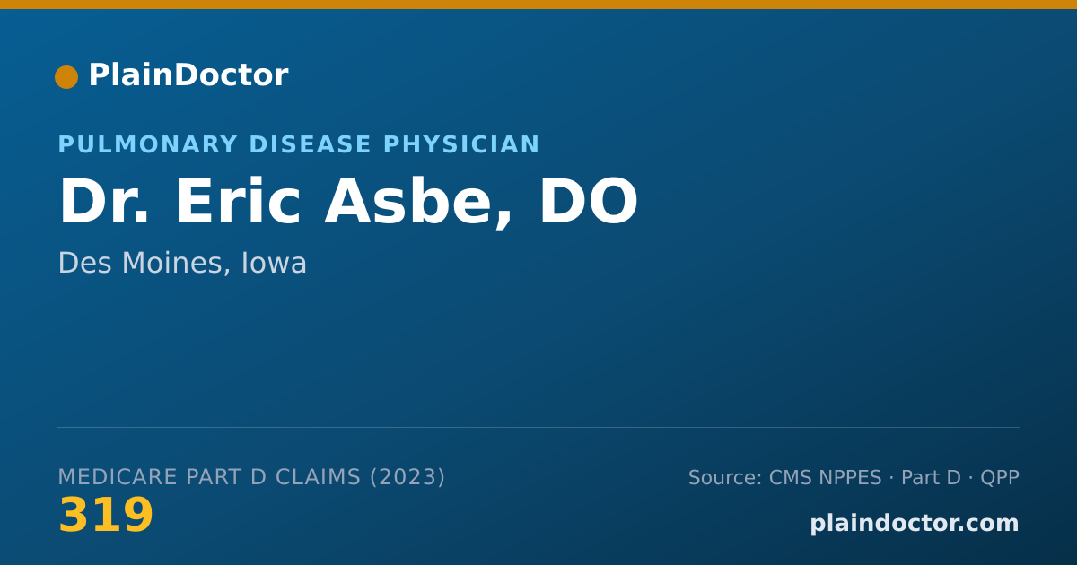 Shareable card for Eric Asbe, DO - Pulmonary Disease Physician, Des Moines, IA