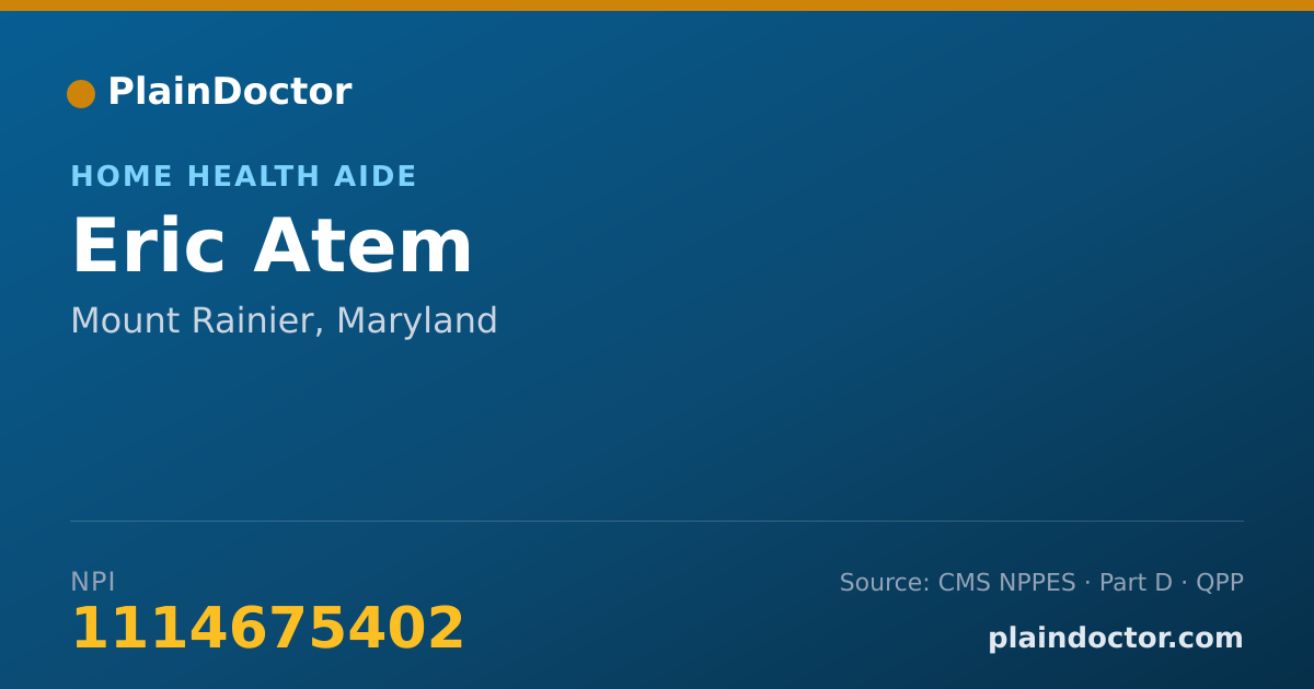 Shareable card for Eric Atem - Home Health Aide, Mount Rainier, MD