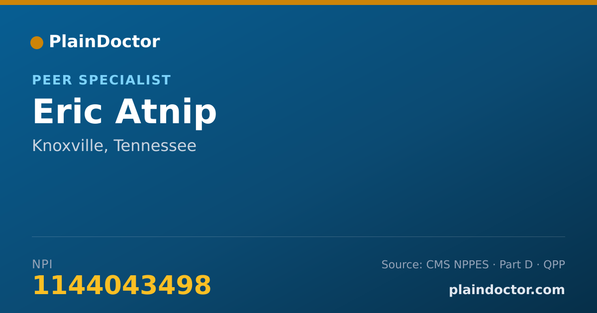 Shareable card for Eric Atnip - Peer Specialist, Knoxville, TN
