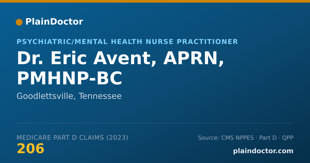 Shareable card for Eric Avent, APRN, PMHNP-BC - Psychiatric/Mental Health Nurse Practitioner, Goodlettsville, TN