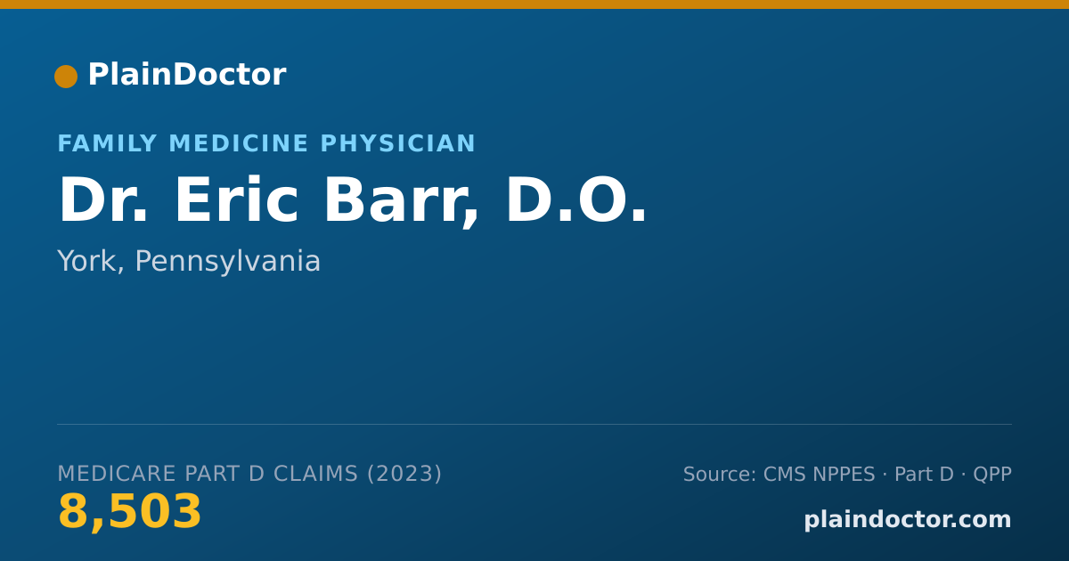 Shareable card for Eric Barr, D.O. - Family Medicine Physician, York, PA