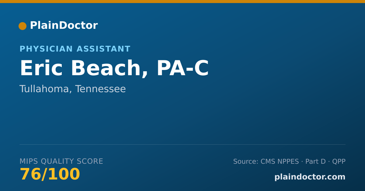 Shareable card for Eric Beach, PA-C - Physician Assistant, Tullahoma, TN