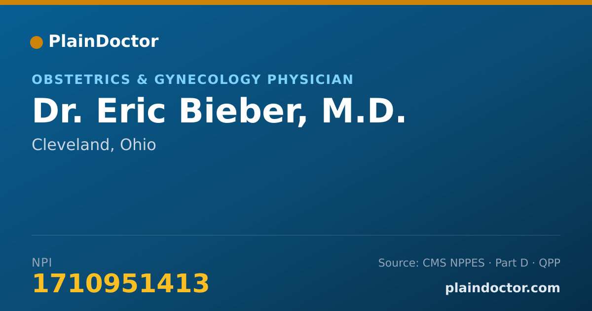 Shareable card for Eric Bieber, M.D. - Obstetrics & Gynecology Physician, Cleveland, OH