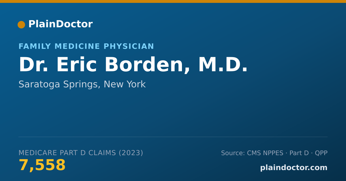 Shareable card for Eric Borden, M.D. - Family Medicine Physician, Saratoga Springs, NY