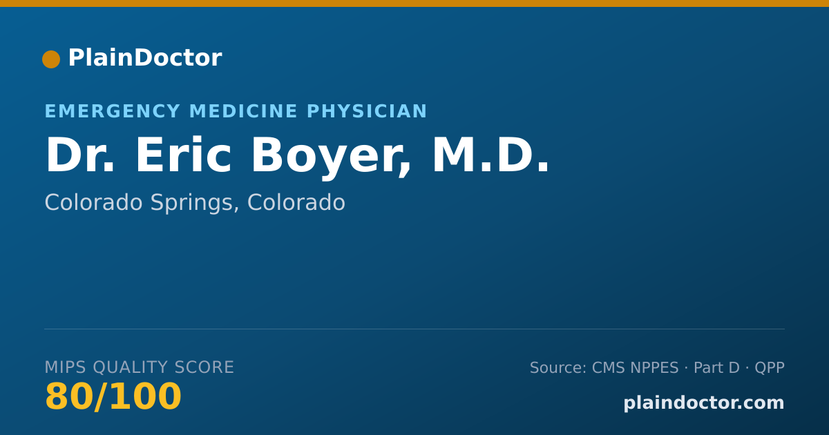 Shareable card for Eric Boyer, M.D. - Emergency Medicine Physician, Colorado Springs, CO
