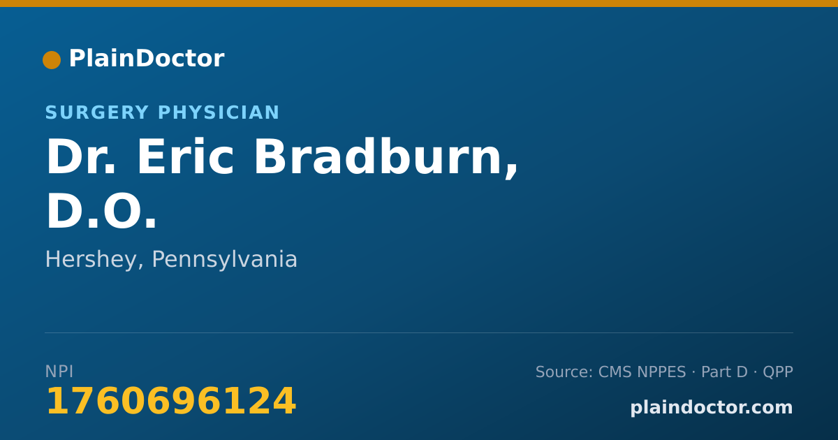 Shareable card for Eric Bradburn, D.O. - Surgery Physician, Hershey, PA