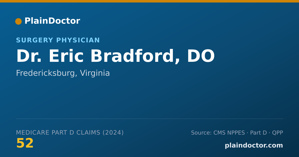 Shareable card for Eric Bradford, DO - Surgery Physician, Fredericksburg, VA