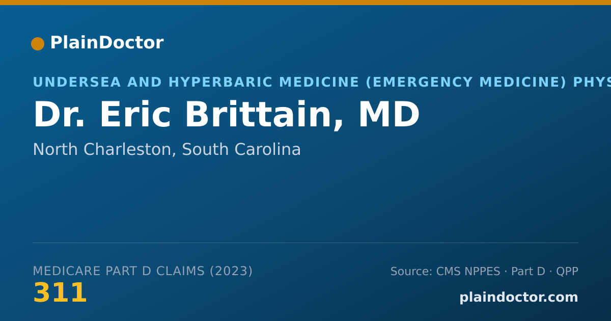 Shareable card for Eric Brittain, MD - Undersea and Hyperbaric Medicine (Emergency Medicine) Physician, North Charleston, SC