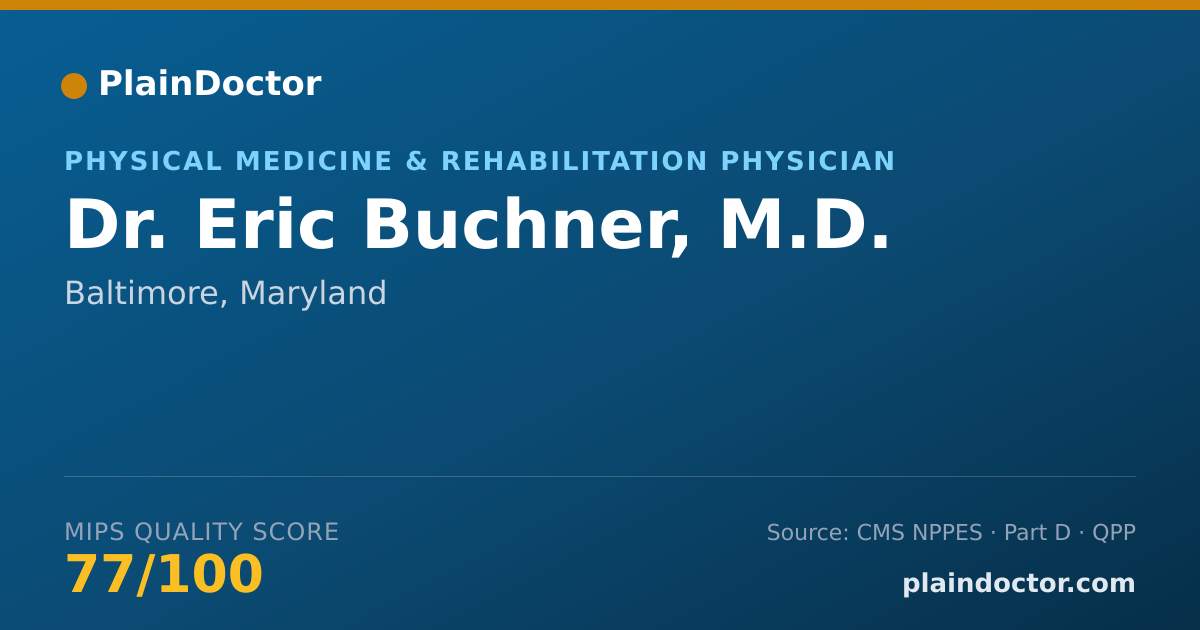 Shareable card for Eric Buchner, M.D. - Physical Medicine & Rehabilitation Physician, Baltimore, MD