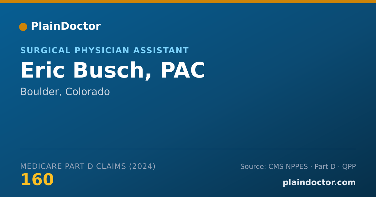Shareable card for Eric Busch, PAC - Surgical Physician Assistant, Boulder, CO