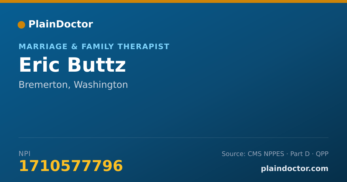 Shareable card for Eric Buttz - Marriage & Family Therapist, Bremerton, WA