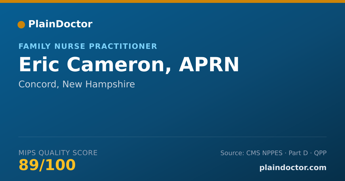 Shareable card for Eric Cameron, APRN - Family Nurse Practitioner, Concord, NH