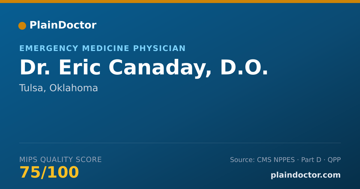 Shareable card for Eric Canaday, D.O. - Emergency Medicine Physician, Tulsa, OK