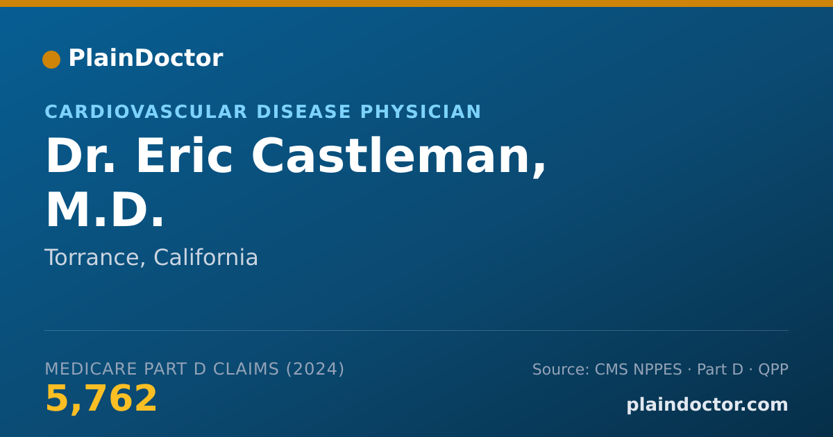 Shareable card for Eric Castleman, M.D. - Cardiovascular Disease Physician, Torrance, CA