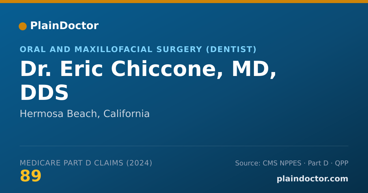 Shareable card for Eric Chiccone, MD, DDS - Oral and Maxillofacial Surgery (Dentist), Hermosa Beach, CA