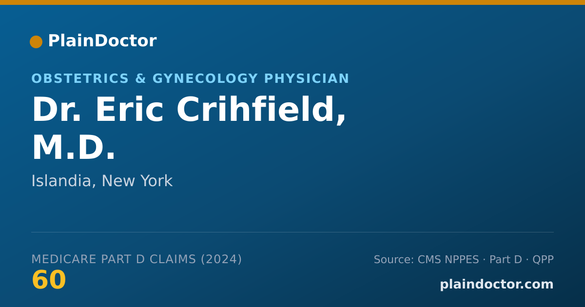 Shareable card for Eric Crihfield, M.D. - Obstetrics & Gynecology Physician, Islandia, NY