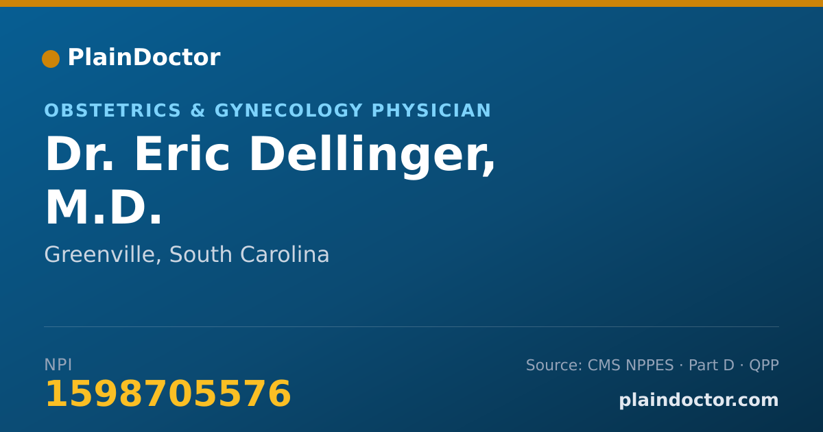 Shareable card for Eric Dellinger, M.D. - Obstetrics & Gynecology Physician, Greenville, SC