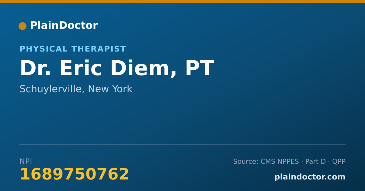 Shareable card for Eric Diem, PT - Physical Therapist, Schuylerville, NY