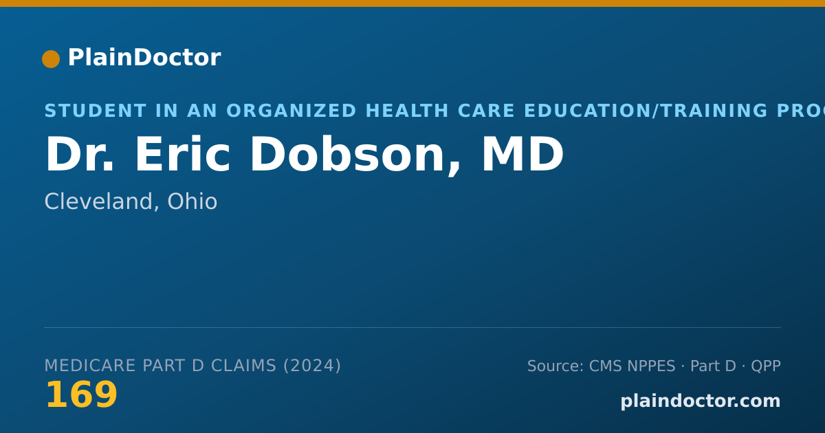Shareable card for Eric Dobson, MD - Student in an Organized Health Care Education/Training Program, Cleveland, OH