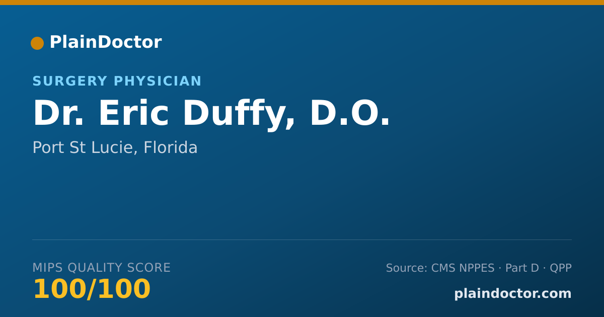 Shareable card for Eric Duffy, D.O. - Surgery Physician, Port St Lucie, FL
