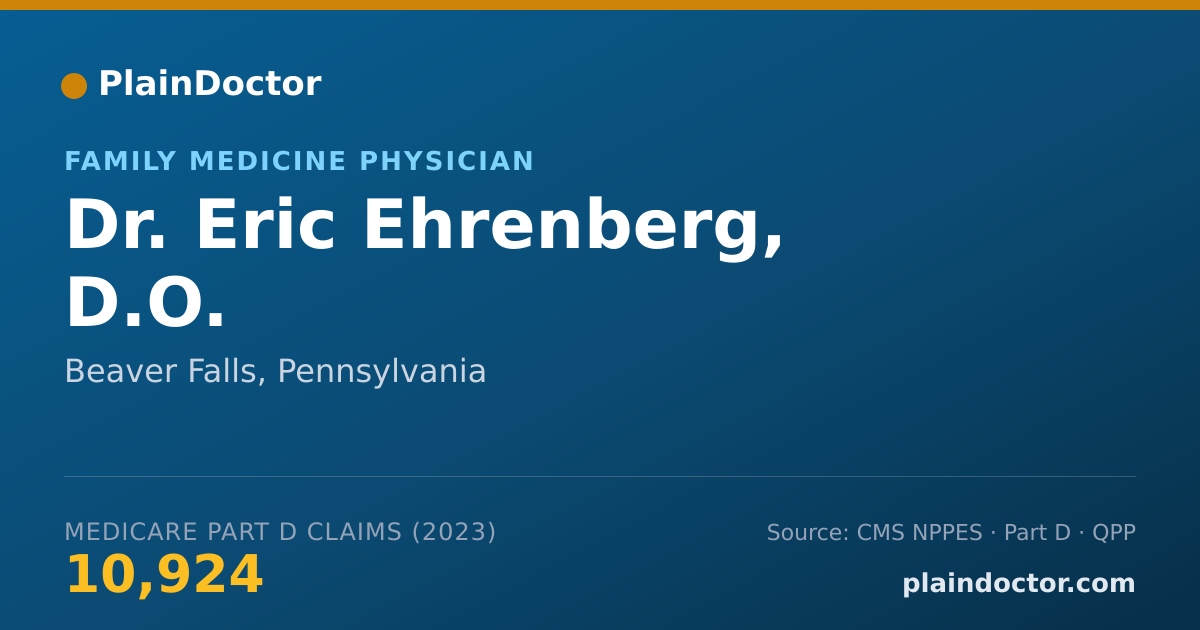 Shareable card for Eric Ehrenberg, D.O. - Family Medicine Physician, Beaver Falls, PA