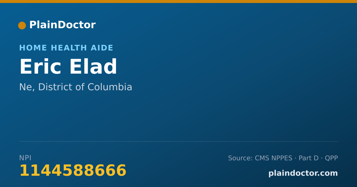 Shareable card for Eric Elad - Home Health Aide, Ne, DC