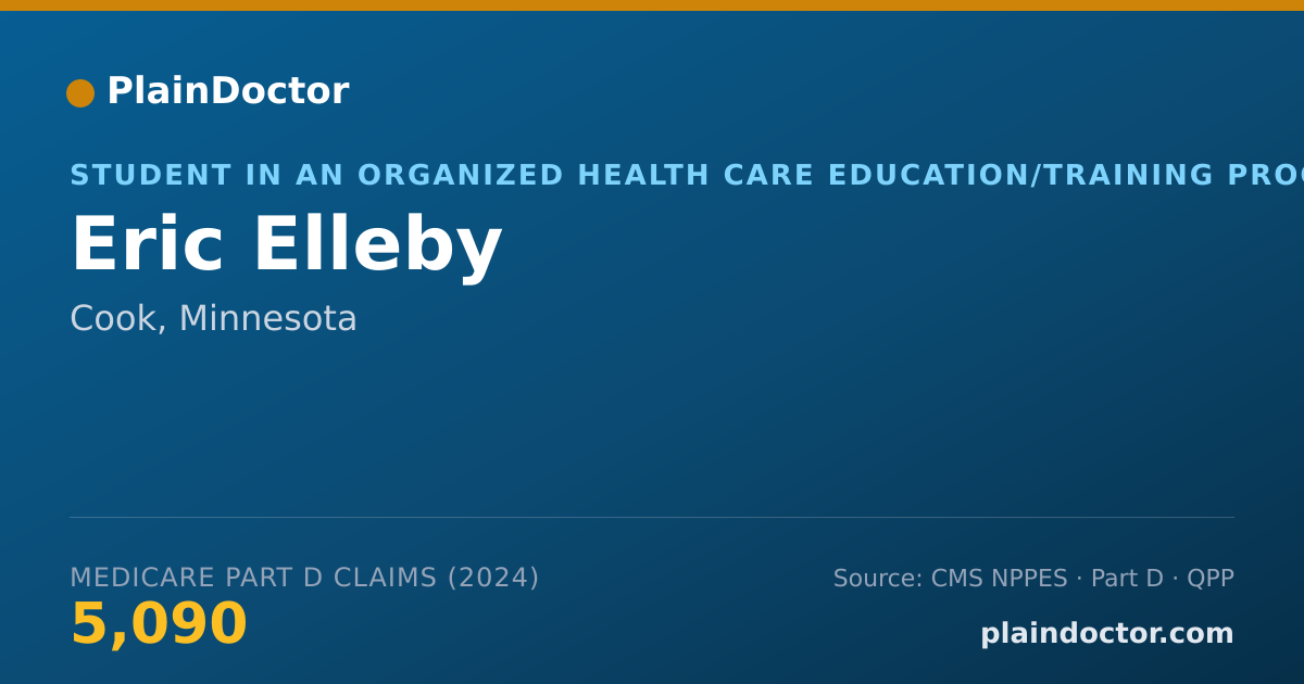 Shareable card for Eric Elleby - Student in an Organized Health Care Education/Training Program, Cook, MN