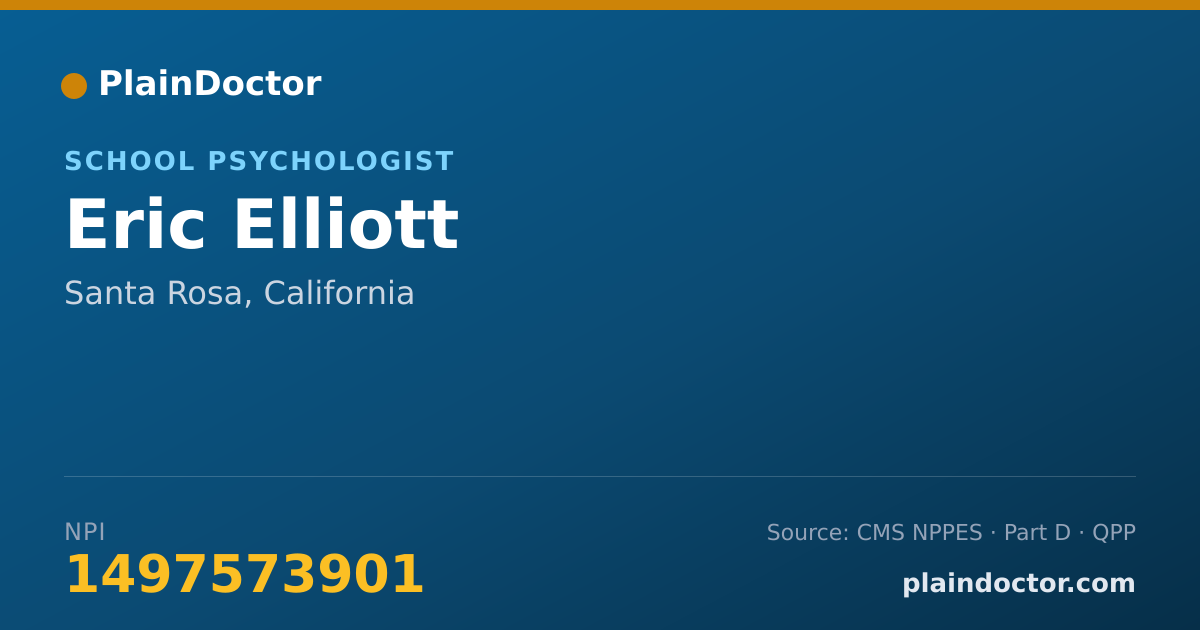 Shareable card for Eric Elliott - School Psychologist, Santa Rosa, CA