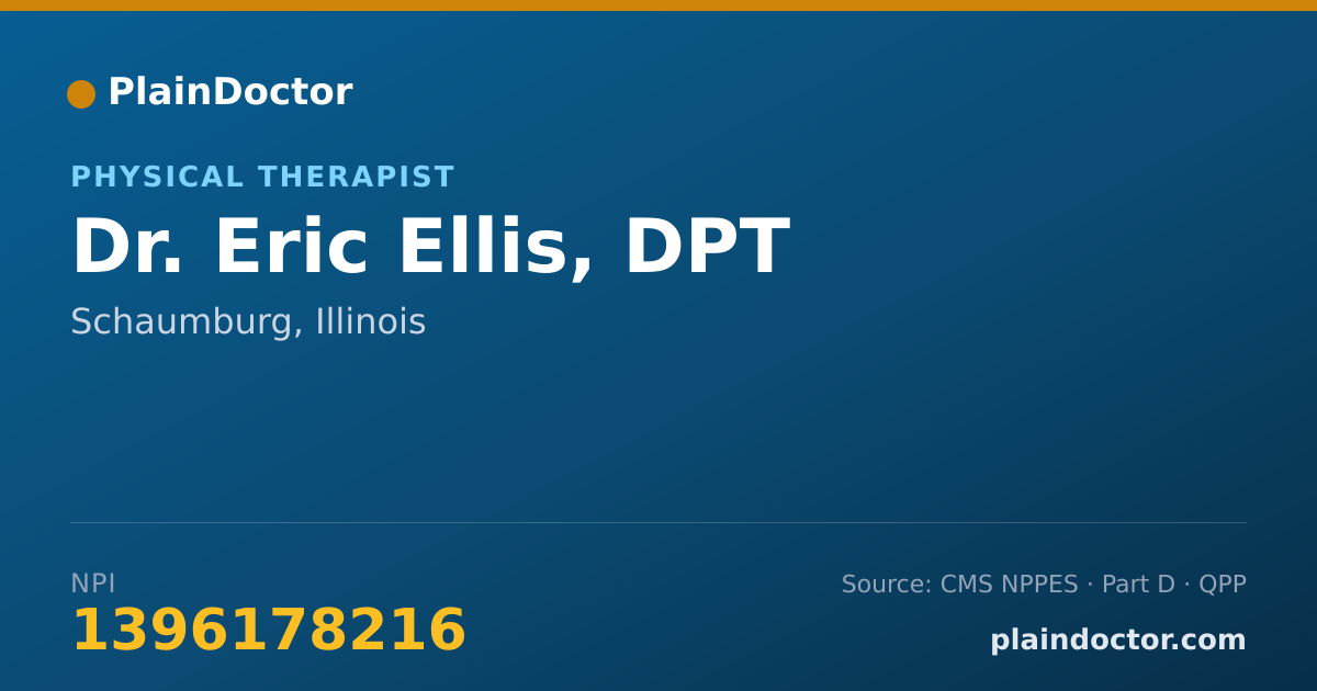 Shareable card for Eric Ellis, DPT - Physical Therapist, Schaumburg, IL