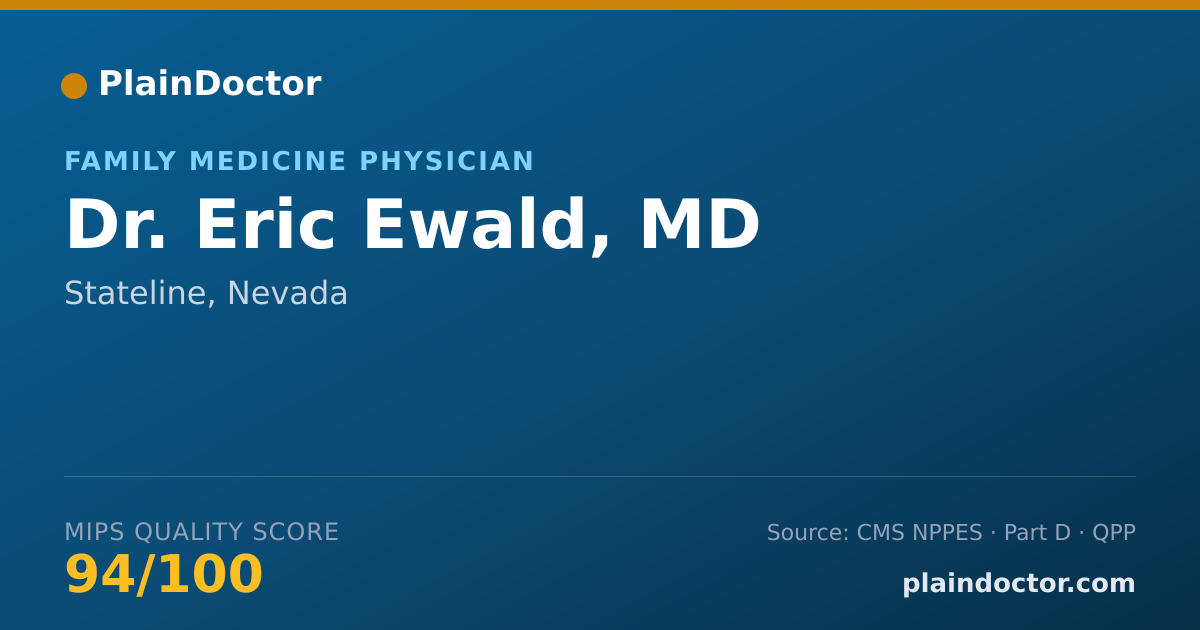 Shareable card for Eric Ewald, MD - Family Medicine Physician, Stateline, NV