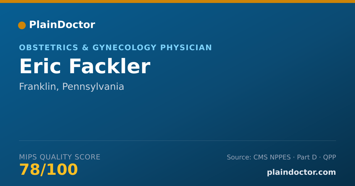 Shareable card for Eric Fackler - Obstetrics & Gynecology Physician, Franklin, PA