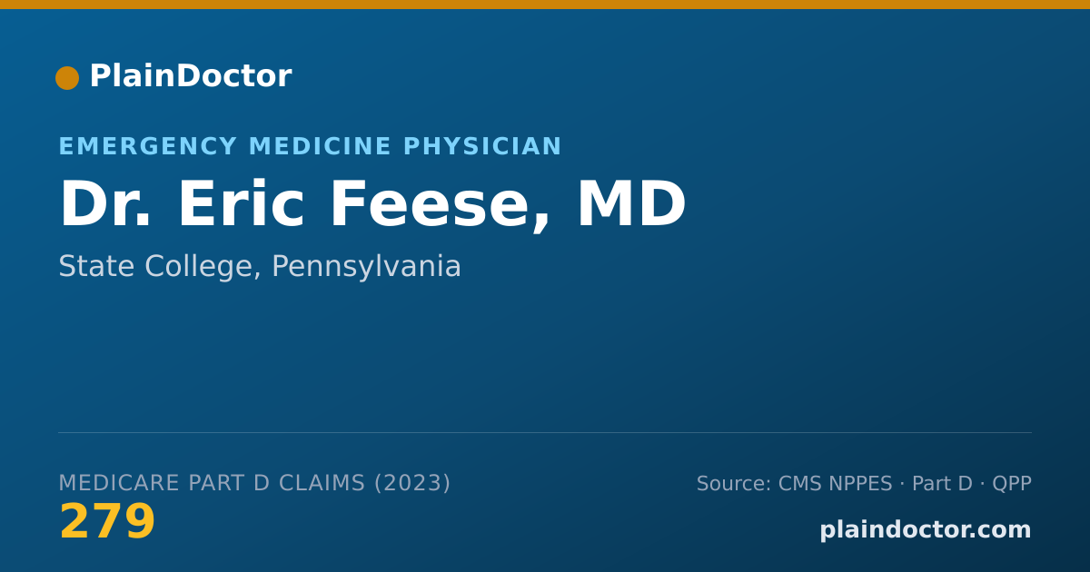 Shareable card for Eric Feese, MD - Emergency Medicine Physician, State College, PA