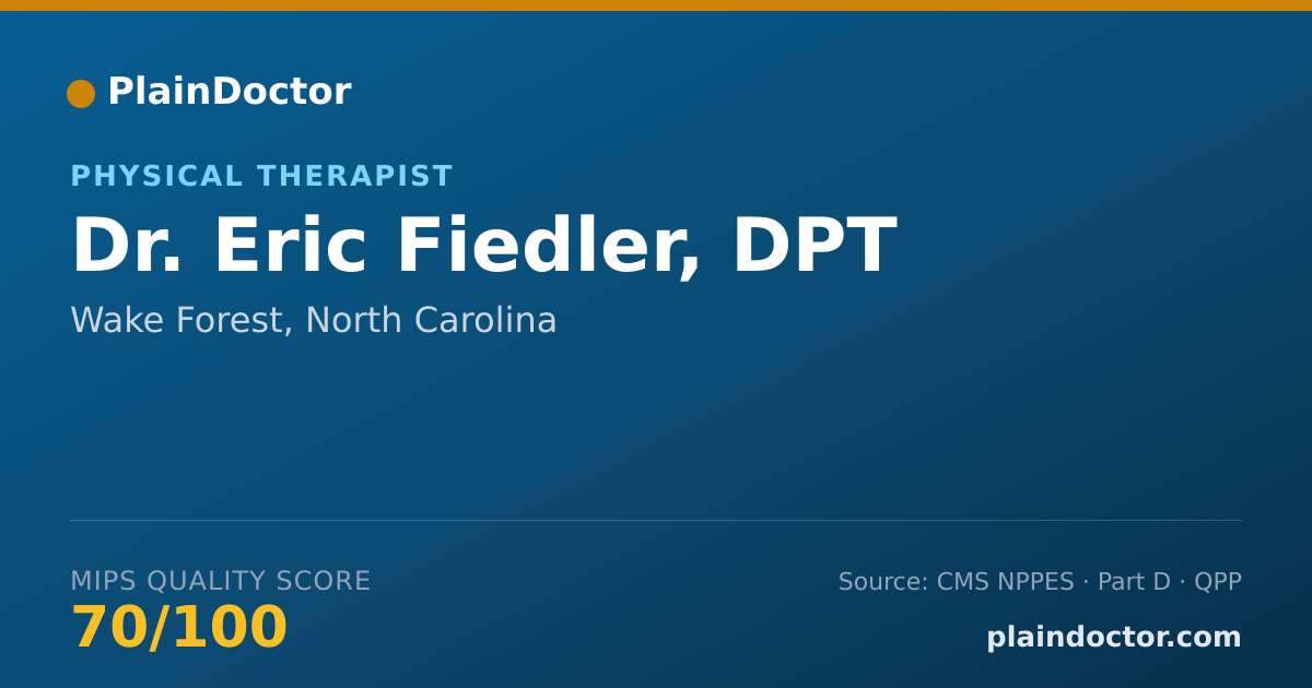 Shareable card for Eric Fiedler, DPT - Physical Therapist, Wake Forest, NC