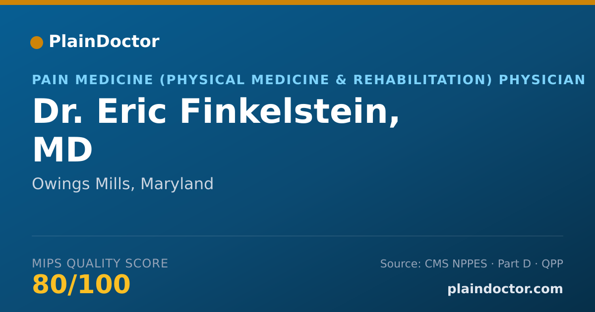 Shareable card for Eric Finkelstein, MD - Pain Medicine (Physical Medicine & Rehabilitation) Physician, Owings Mills, MD