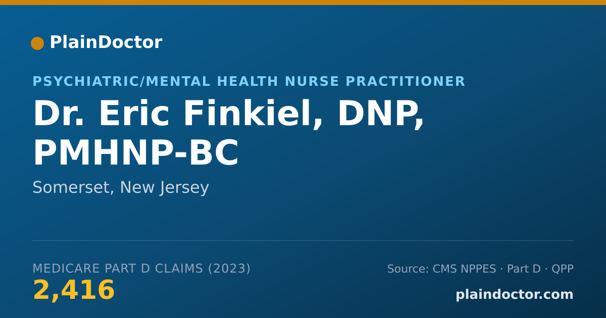 Shareable card for Eric Finkiel, DNP, PMHNP-BC - Psychiatric/Mental Health Nurse Practitioner, Somerset, NJ