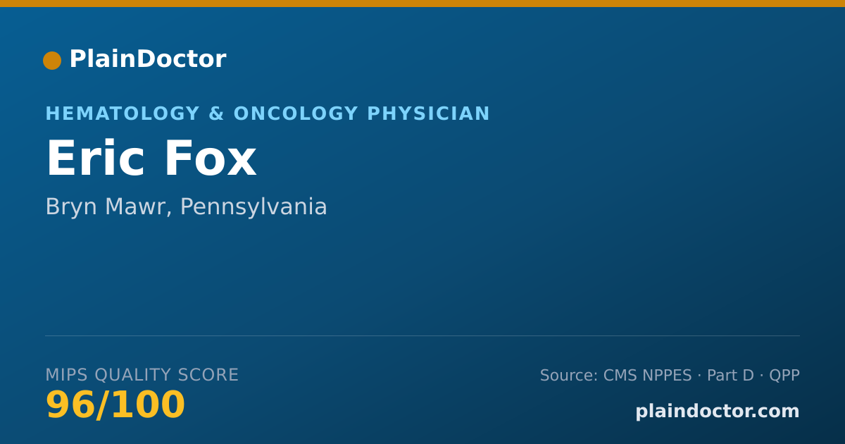 Shareable card for Eric Fox - Hematology & Oncology Physician, Bryn Mawr, PA