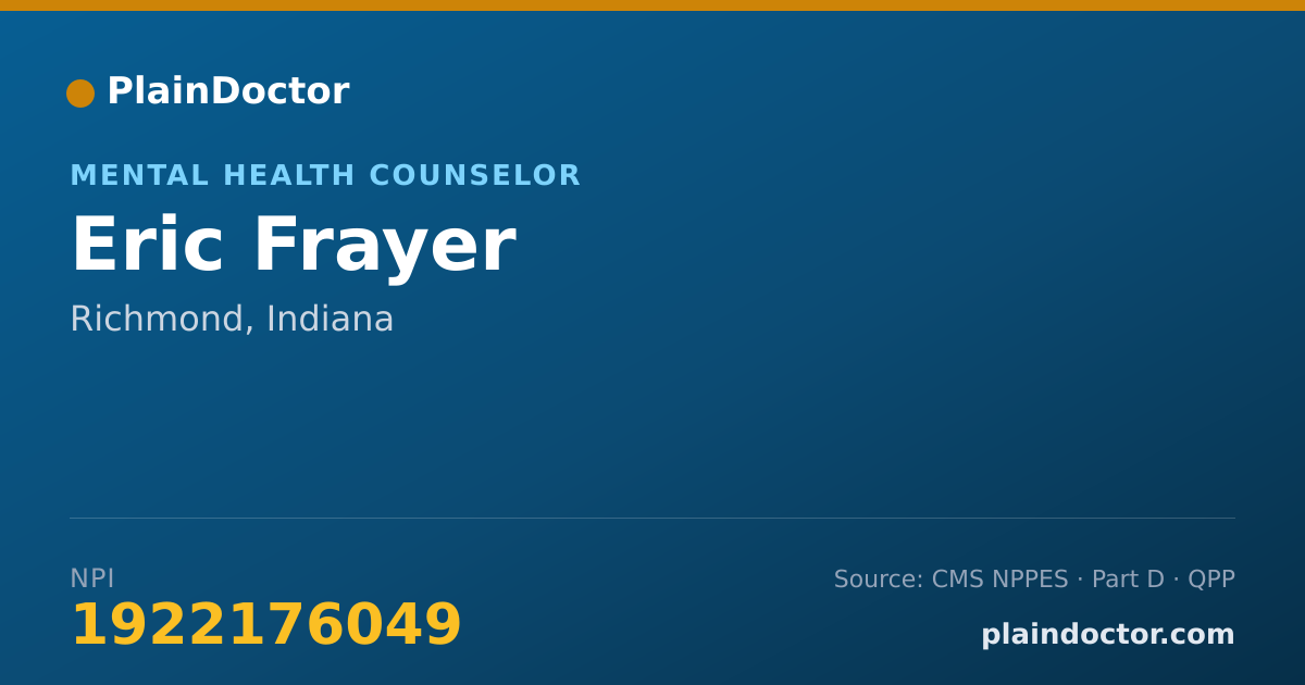 Shareable card for Eric Frayer - Mental Health Counselor, Richmond, IN