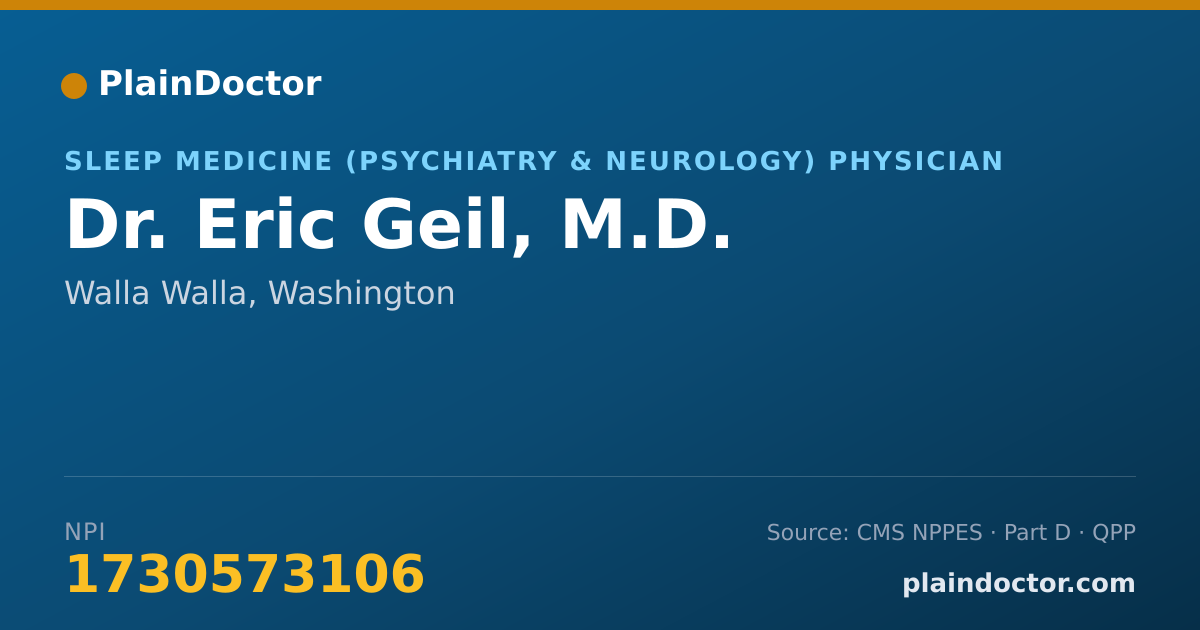 Shareable card for Eric Geil, M.D. - Student in an Organized Health Care Education/Training Program, Walla Walla, WA