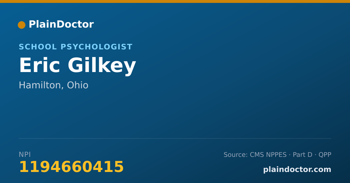 Shareable card for Eric Gilkey - School Psychologist, Hamilton, OH