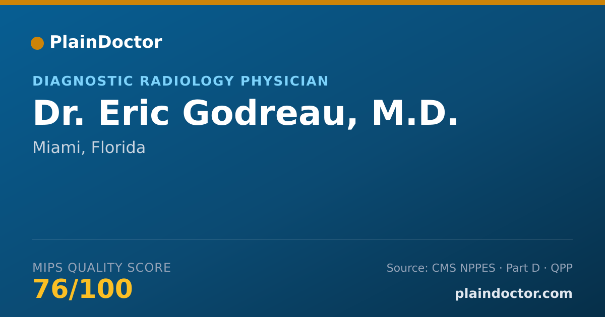 Shareable card for Eric Godreau, M.D. - Diagnostic Radiology Physician, Miami, FL